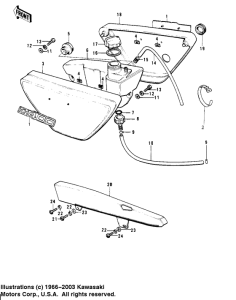 KH400 Side covers / oil tank / chain cover