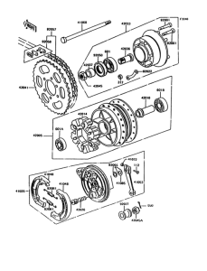 KH125 Задняя ступица колеса