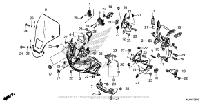 CRF1000D (ABS) Передний обтекатель