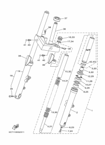 XV1900CU Вилка передней оси