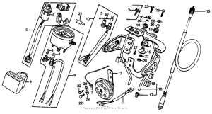 XL75 Speedometer + horn + key set
