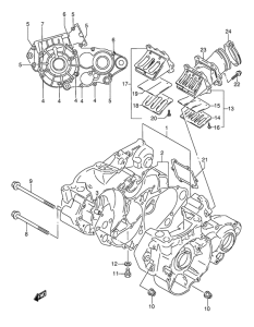 RMX250 Картер двигателя