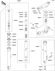 EX250 Передняя вилка