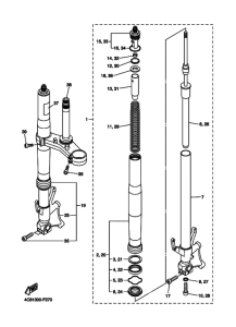 YZF-R1R ( RaceBase) Front fork assy(ur silv
