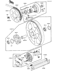 KZ440 Rear wheel / hub / brake / chain