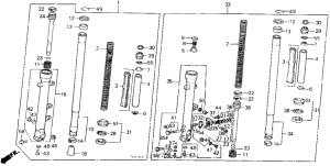 VFR700F Передняя вилка
