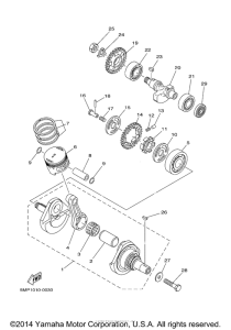 XT225R Коленчатый вал и Поршень