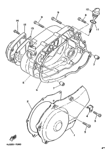 DT125MX Крышка картера двигателя