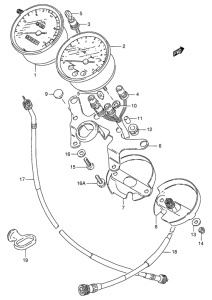 GN125 Спидометр-тахометр