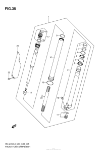 RM-Z450 Front Fork Damper Rh