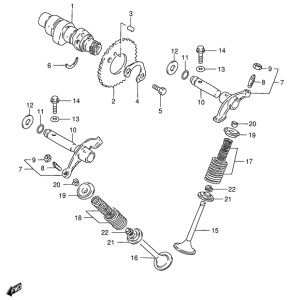 GS125 Распределительный вал-клапаны