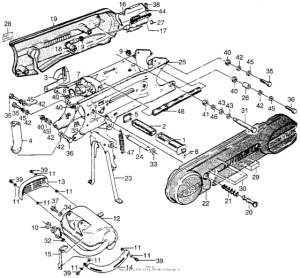 PA50 Swingarm + air cleaner + muffler