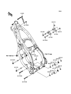KX125 Рама ,крепежные детали