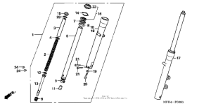 VT600C Передняя вилка