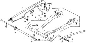 CJ360 Swingarm + chain case