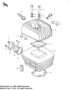 KE175 Головка блока цилиндров / цилиндр