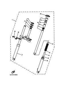 QA50 Front fork assy(ur silv