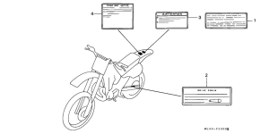 CR500R Лейбл предостережения