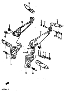 GS500 Подножки