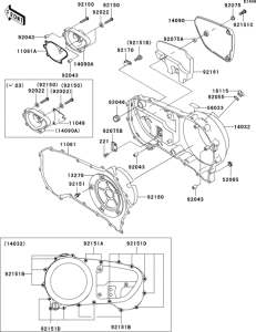 VN1500 Крышки двигателя правые