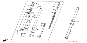 NTV650 Вилка передней оси
