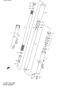 VL1500 Передняя вилка