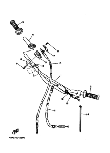 YZ125 YZ125F Рулевой рычаг и кабель