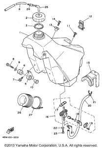YZ125G1 Топливный бак
