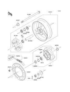 ZX600 Заднее колесо и цепь