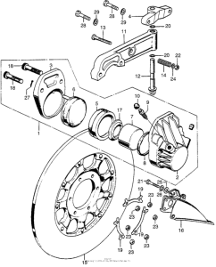 CB750 Front brake caliper + disc