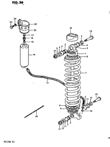 PE175 Абсорбер удавный в сборе задний