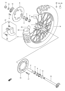 DR-Z400 Rear wheel complete assy
