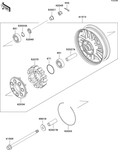 ZG1200 Заднее колесо и цепь
