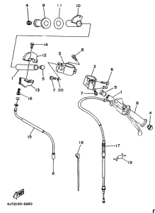 TZ125 Steering handle. cable