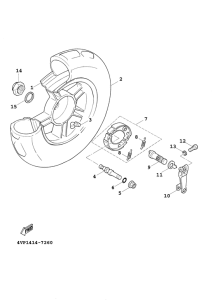 YW100E Переднее колесо