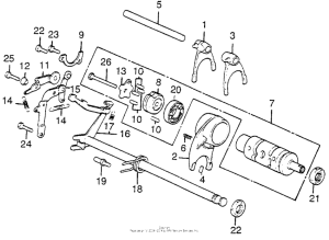 CB550 Shift drum + shift fork + shift spindle