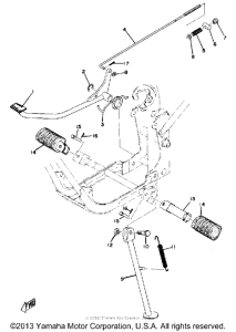 GT80MXB Stand - footrest - brake pedal