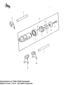 KD80 Gear change drum & forks