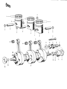 KH250 Crankshaft / pistons