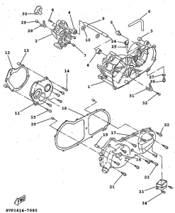 YW100 Картер двигателя