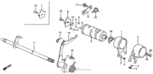 CT110 Shift drum + shift fork + gearshift
