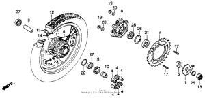 XL250R Rear wheel 82-83