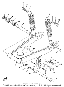 TZ750A Rear arm - rear cushion