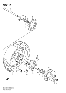 SV650 Rear wheel complete assy