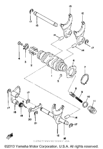 XT500C Shift cam - fork