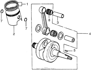 MT125 Piston + crankshaft