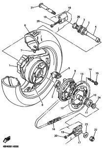 GTS1000A Rear wheel complete assy