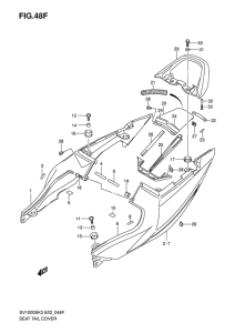 SV1000 Обтекатель сидения