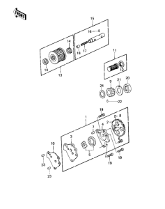 KZ250 Насос масляный  / фильтр масляный