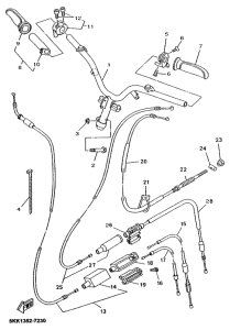 YN100 Steering handle. cable